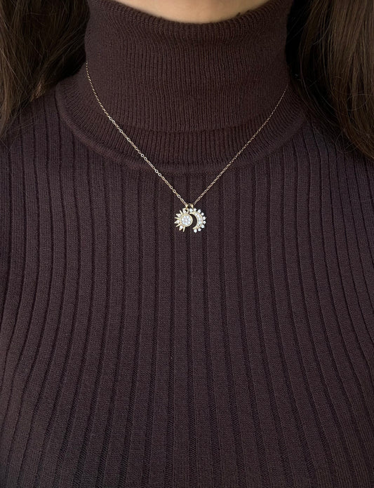 Collana Sole e Luna Zirconata