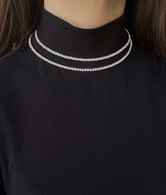 Collana Tennis Rigida Girocollo