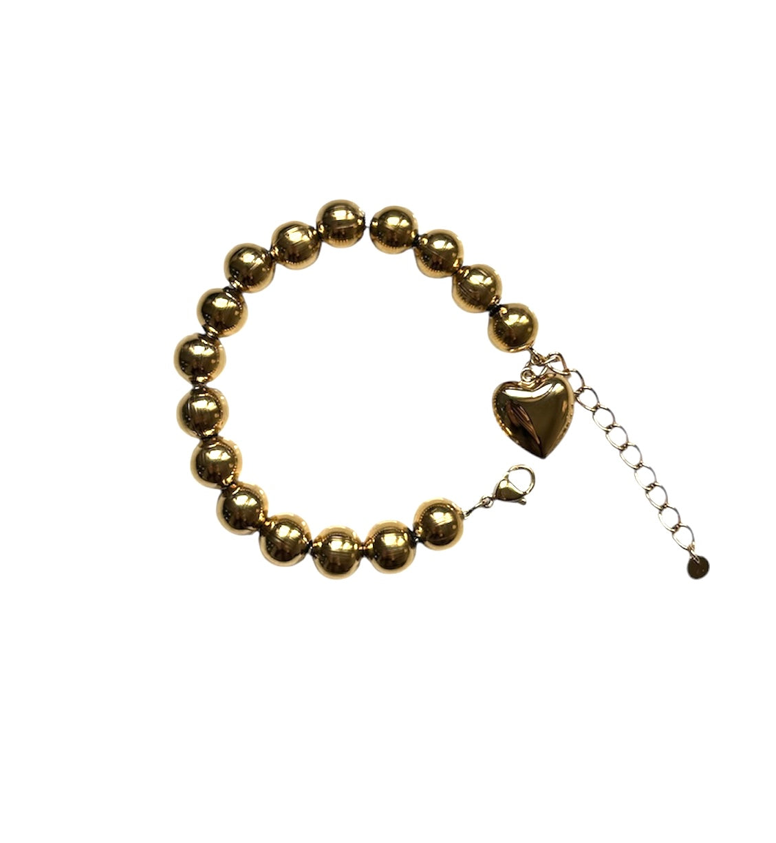 Bracciale Sfere con Cuore Sonaglio 10 mm