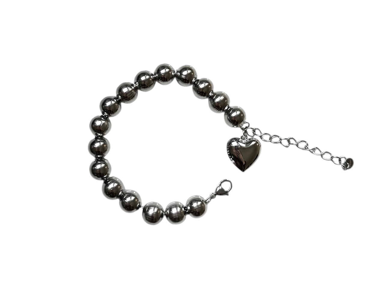Bracciale Sfere con Cuore Sonaglio 10 mm