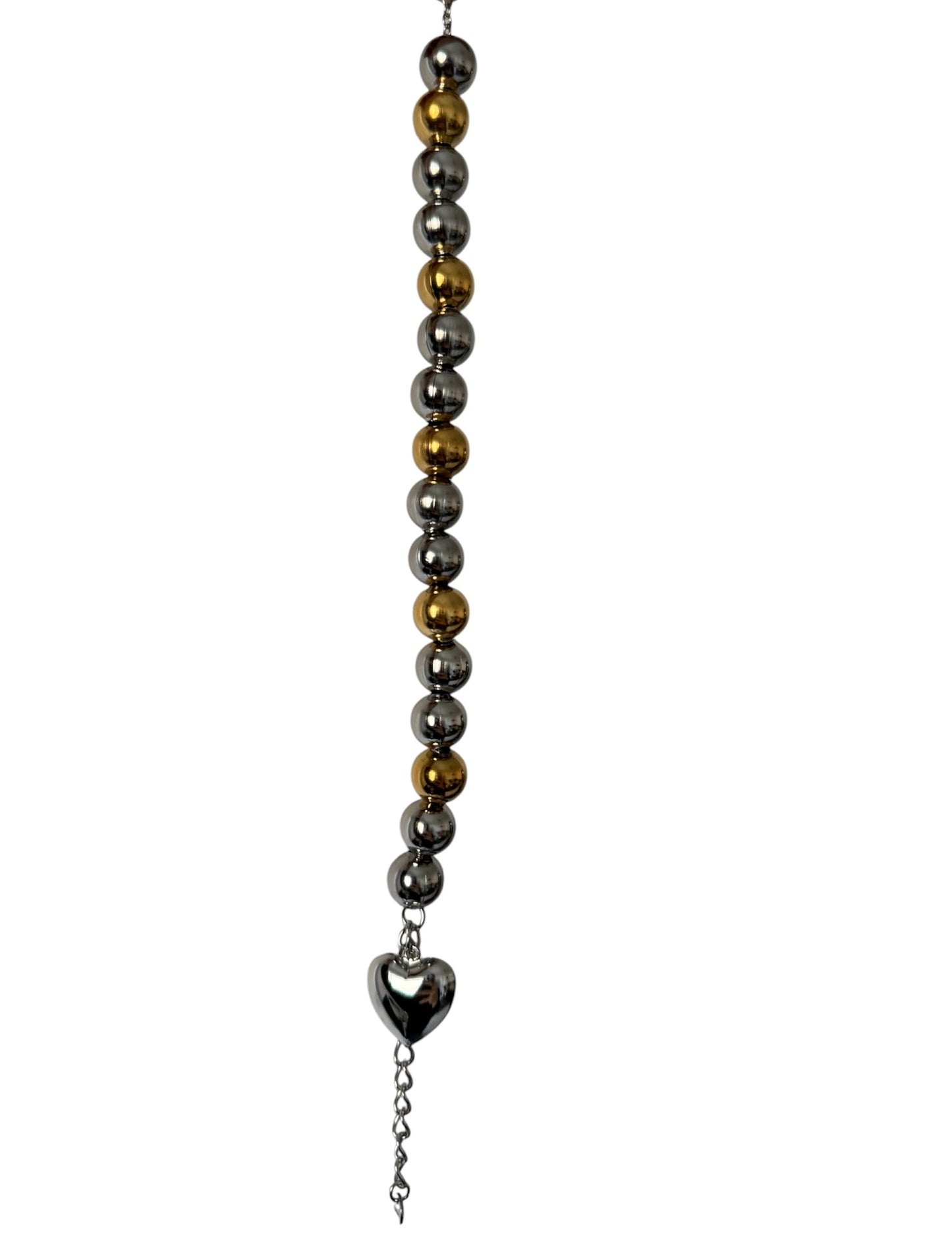 Bracciale Sfere con Cuore Sonaglio 10 mm