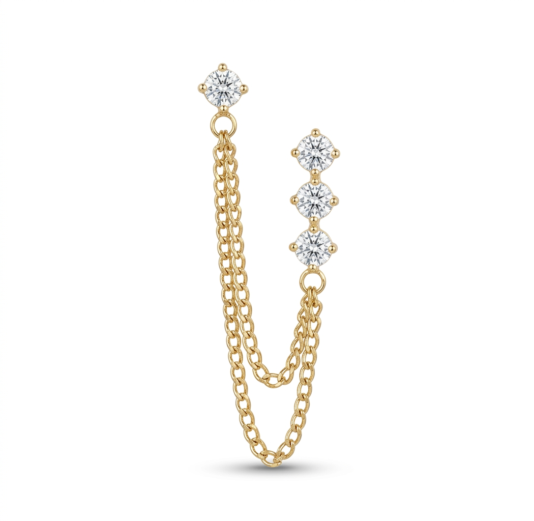 Orecchino Double Crystal