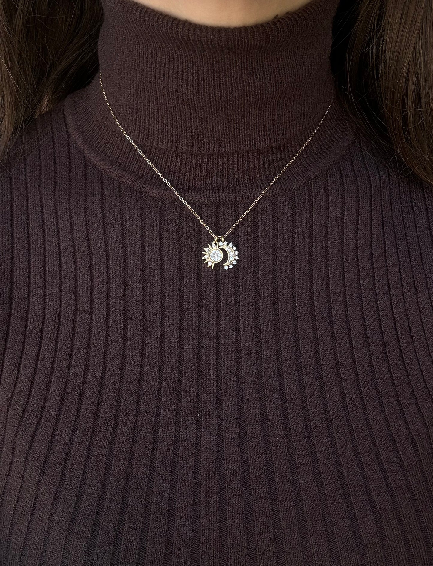 Collana Sole e Luna Zirconata