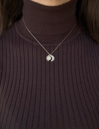 Collana Sole e Luna Zirconata
