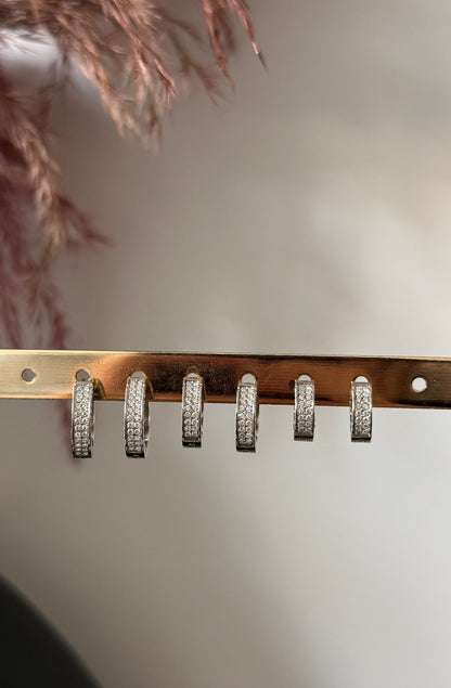 Orecchini Cerchietti Strass