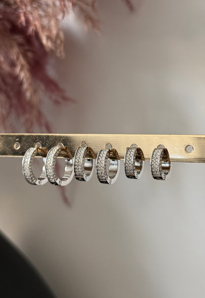 Orecchini Cerchietti Strass
