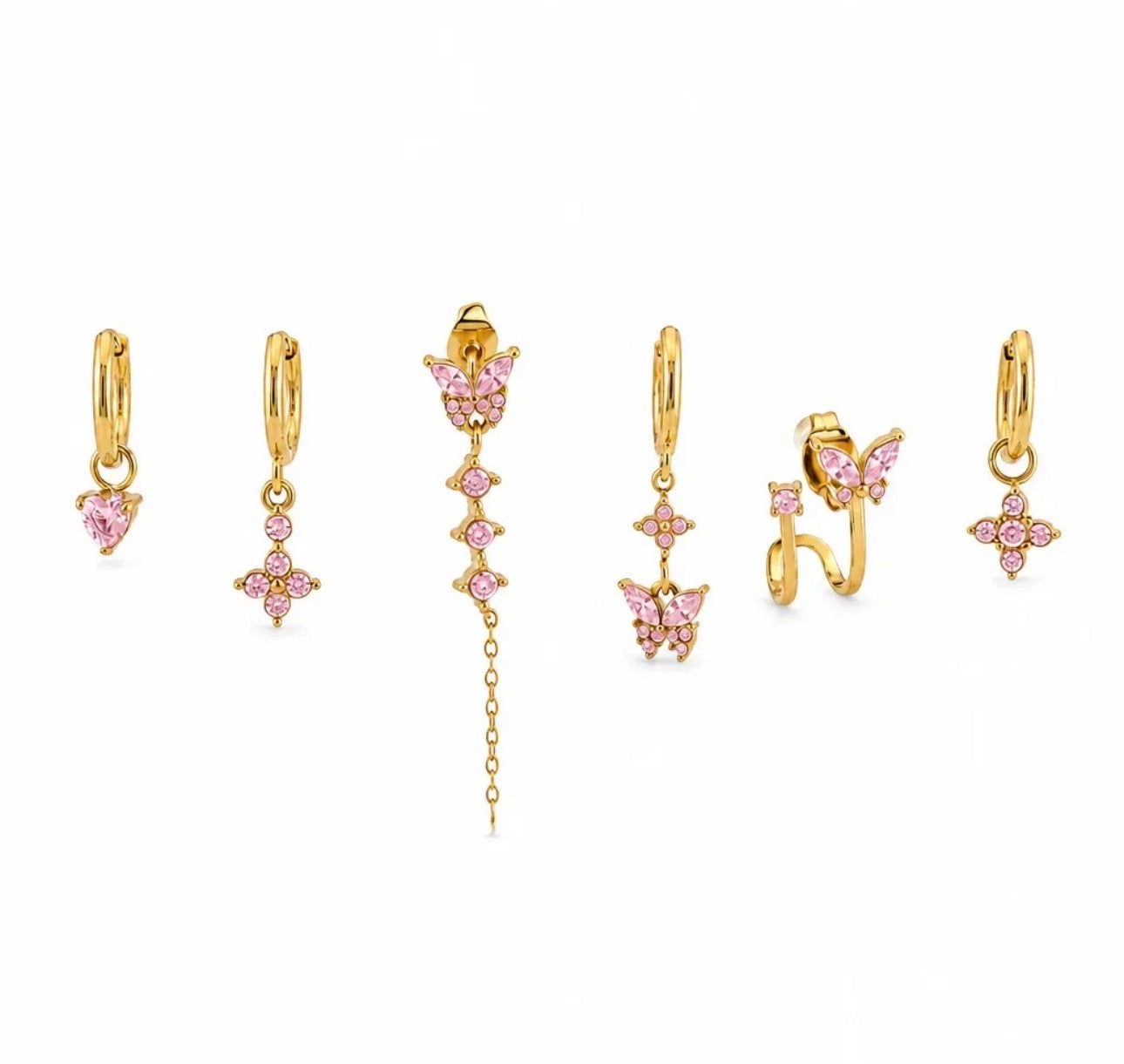 Set di 6 Orecchini Farfalla