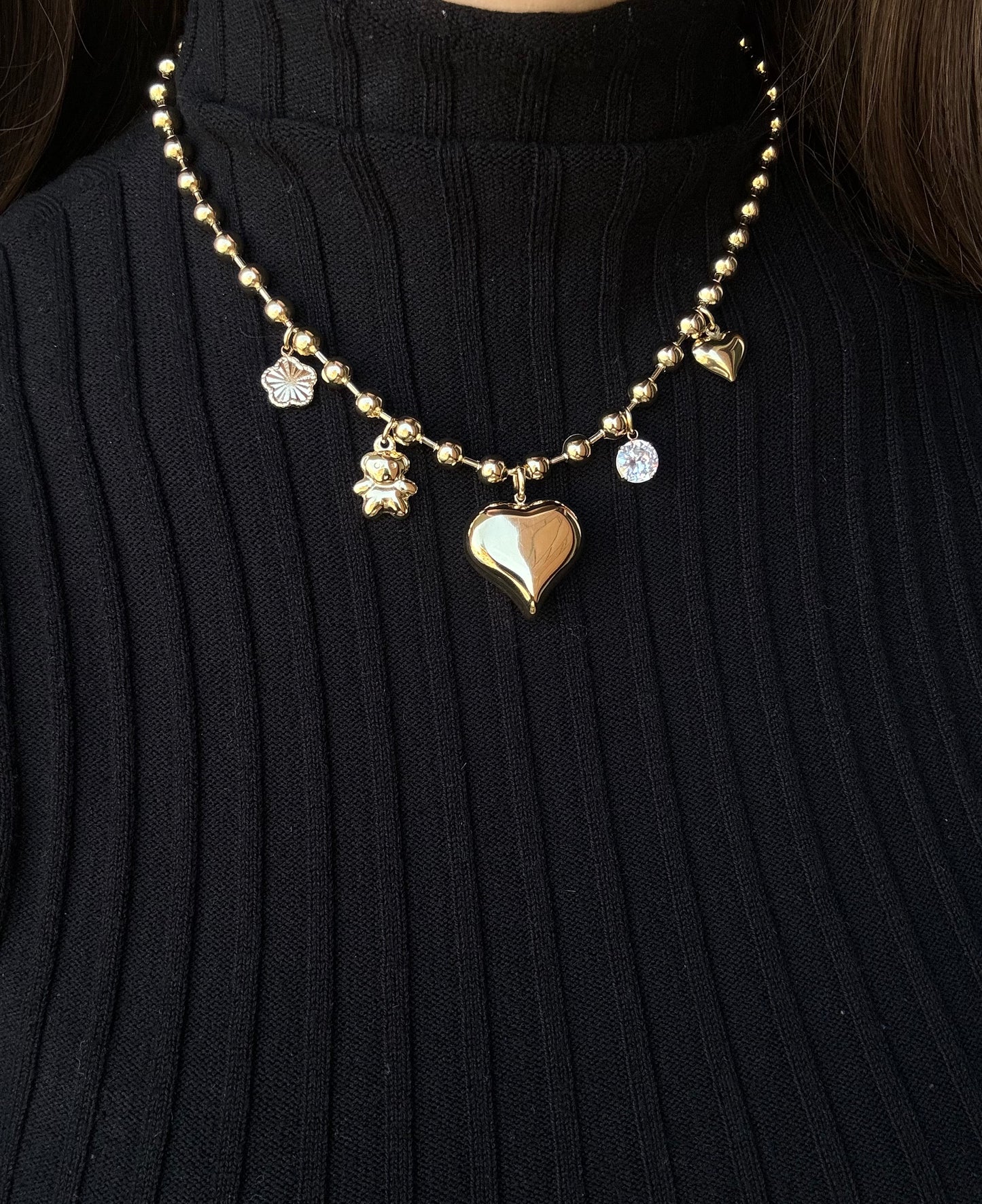 Collana Mini Sfere Sonaglio con Charm