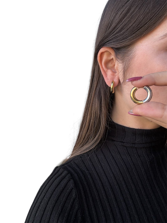 Orecchini Chunky Hoops Bicolour