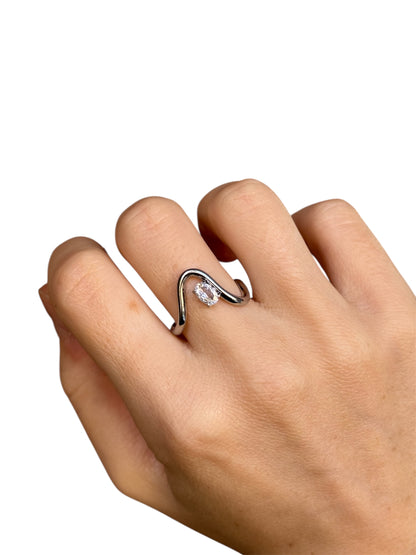 Anello Onda con Punto Luce